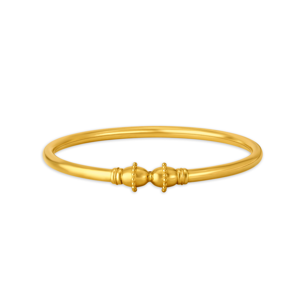 

Captivating Gold Bangle with Fancy End Pieces