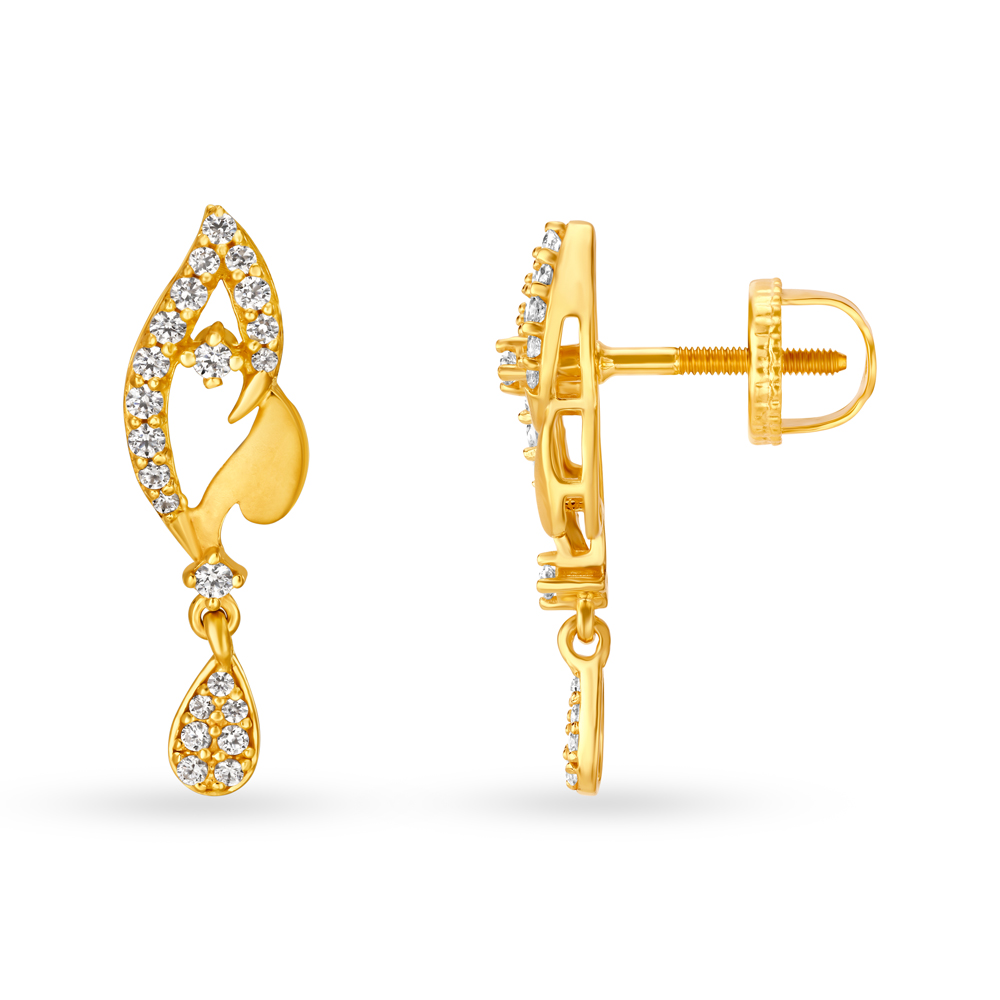 

Gleaming 22 Karat Gold Fish Shaped Drop Earrings