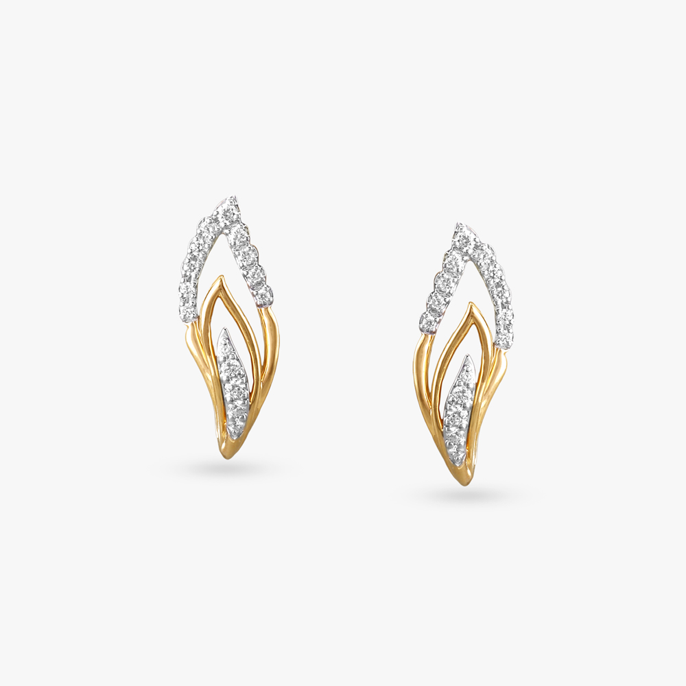 

Shimmering Flame Diamond Stud Earrings