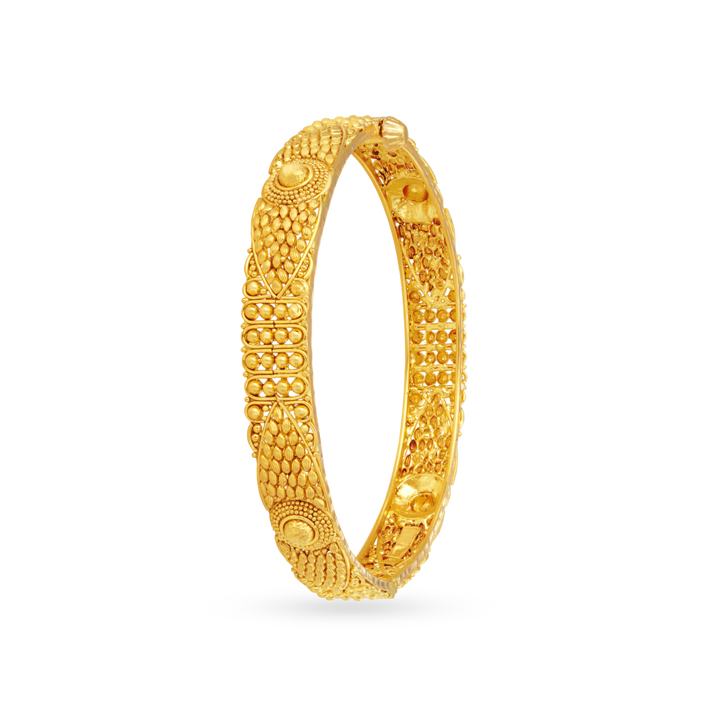 

Eternal 22 Karat Yellow Gold Beaded Bangle