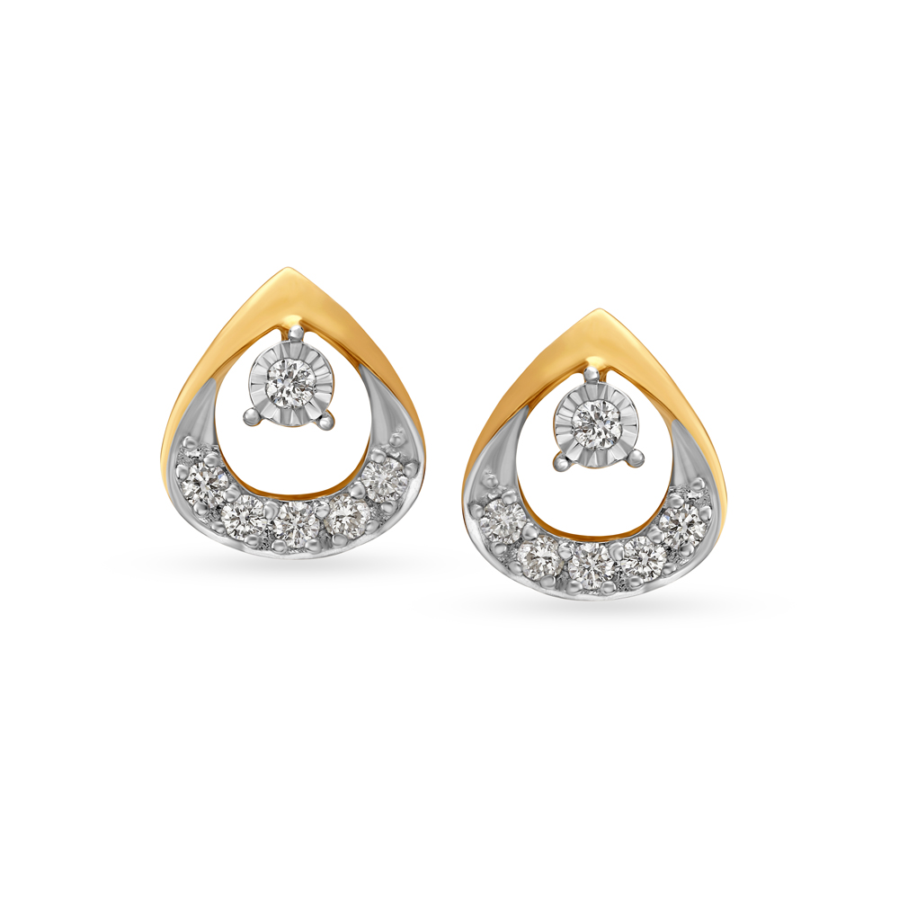 Tanishq Elegant Floral Diamond Stud Earrings - Get Best Price from  Manufacturers & Suppliers in India