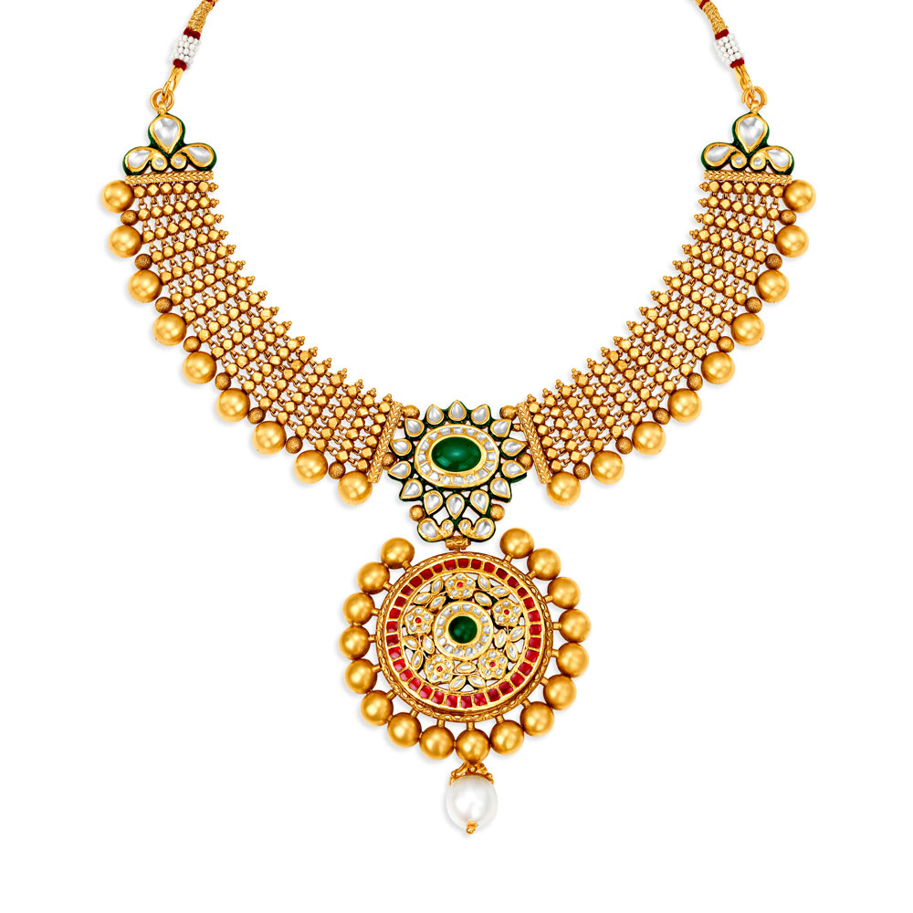 

Alluring Lush Gold Necklace Set