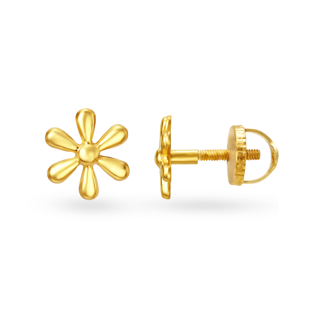 

Floral Petite Gold Stud Earrings