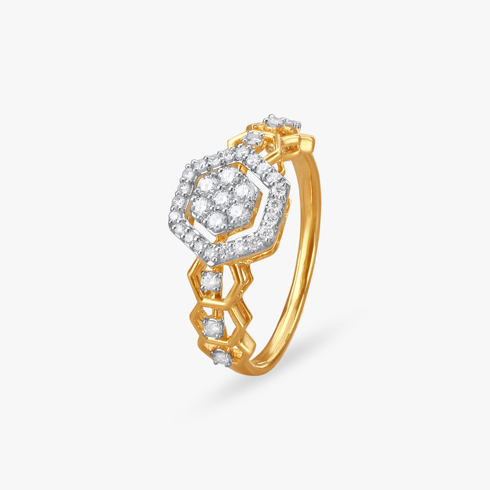 

Bold Geometric Diamond Finger Ring