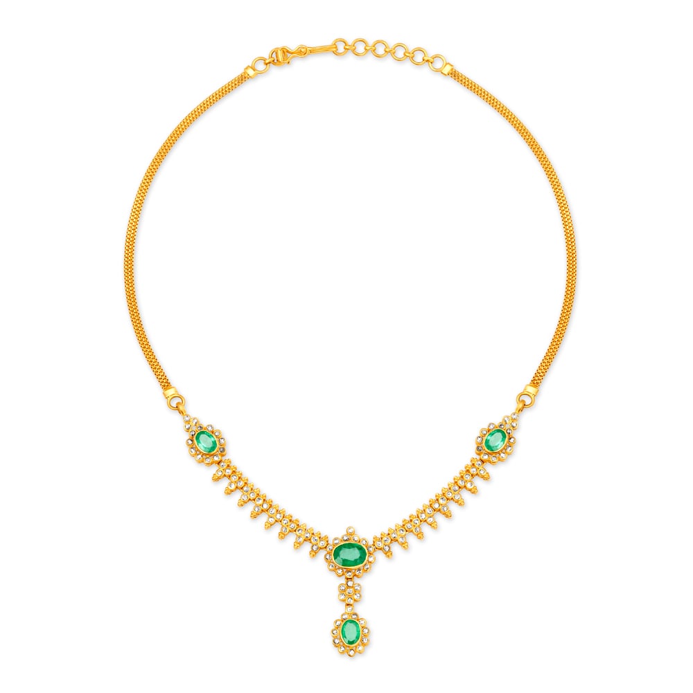 Floral Emerald Necklace