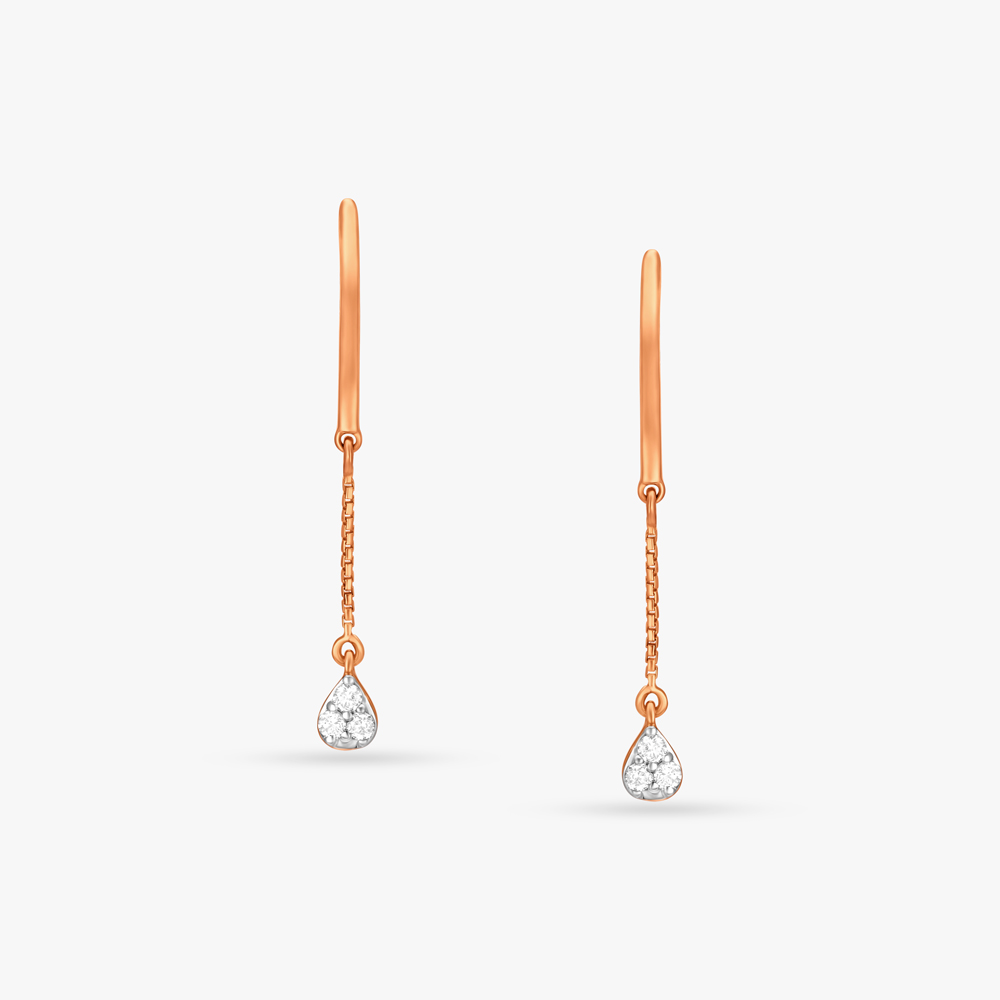 

Luxe Sleek Diamond Drop Earrings