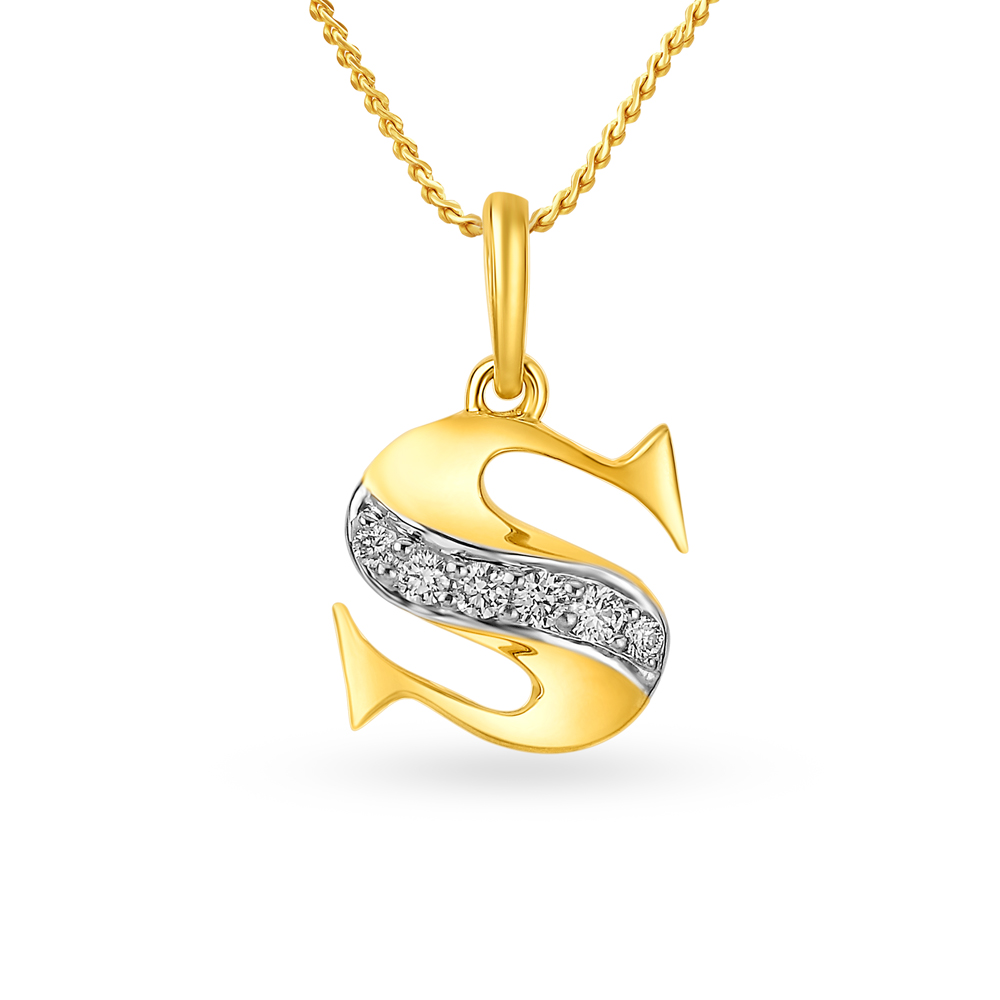 Baby Gold Kids Pave Letter Necklace