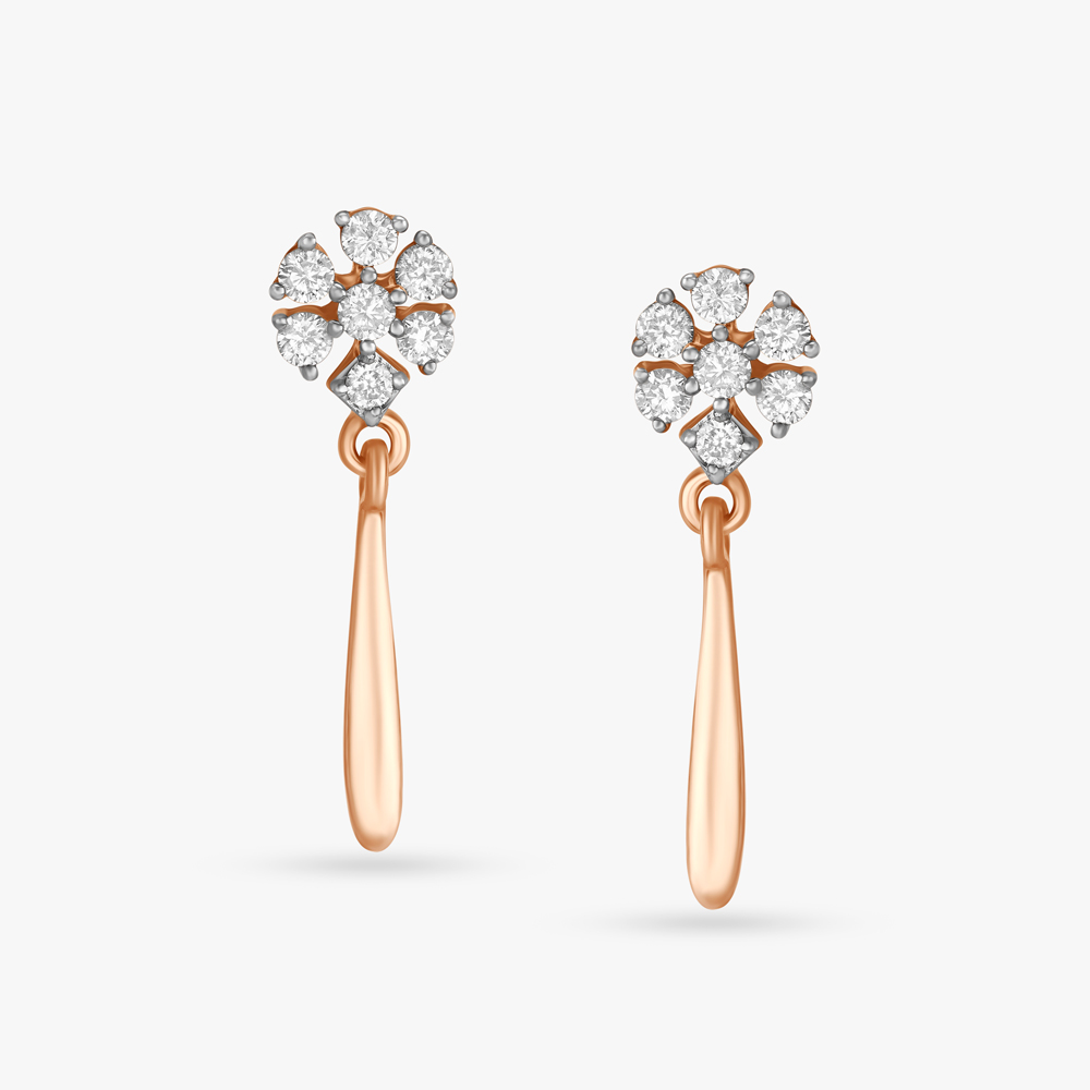 

Floral Grace Diamond Drop Earrings