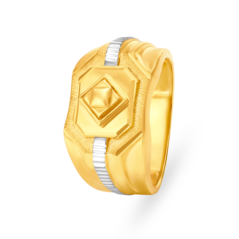 Handsome 22 Karat Yellow Gold Geometric Finger Ring
