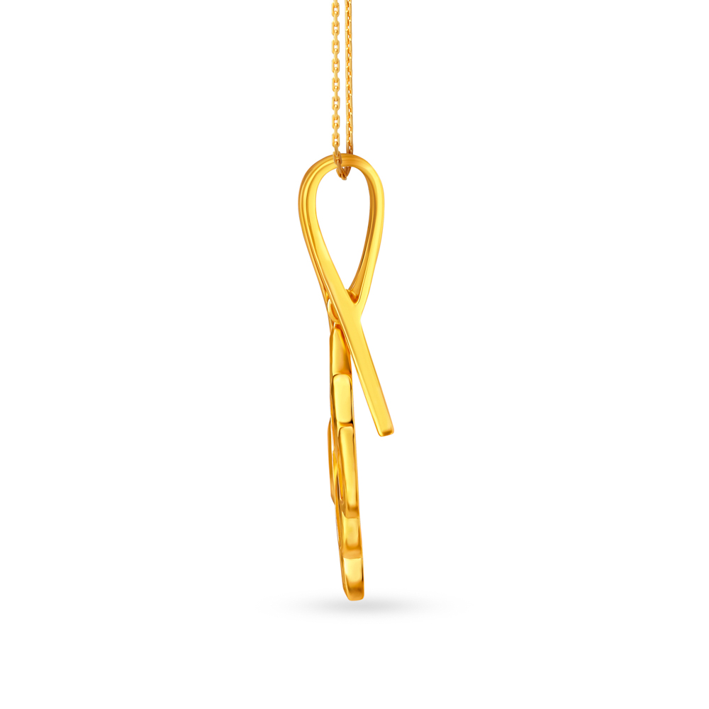 

Contemporary Gold Pendant with a Leaf Motif