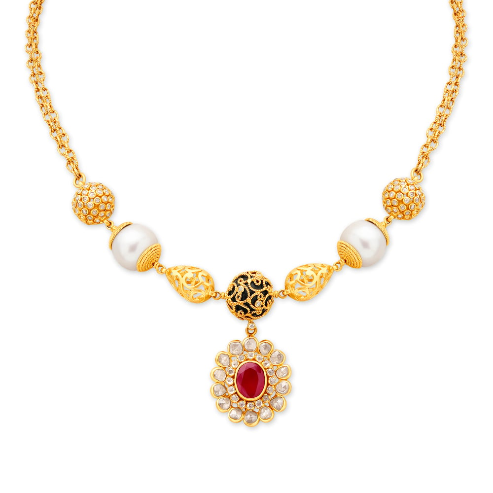 Ruby gold clearance necklace tanishq