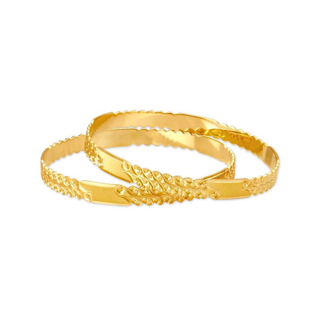 

Marvelous Yellow Gold Decorated Bangles