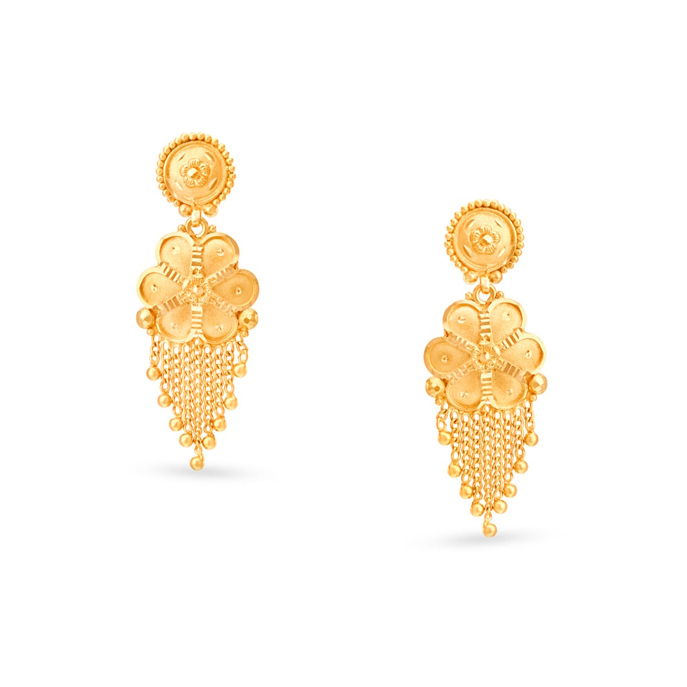 

Floral Cascade Gold Drops Earrings