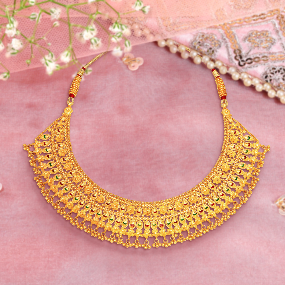 Lustrous Floral Necklace Set