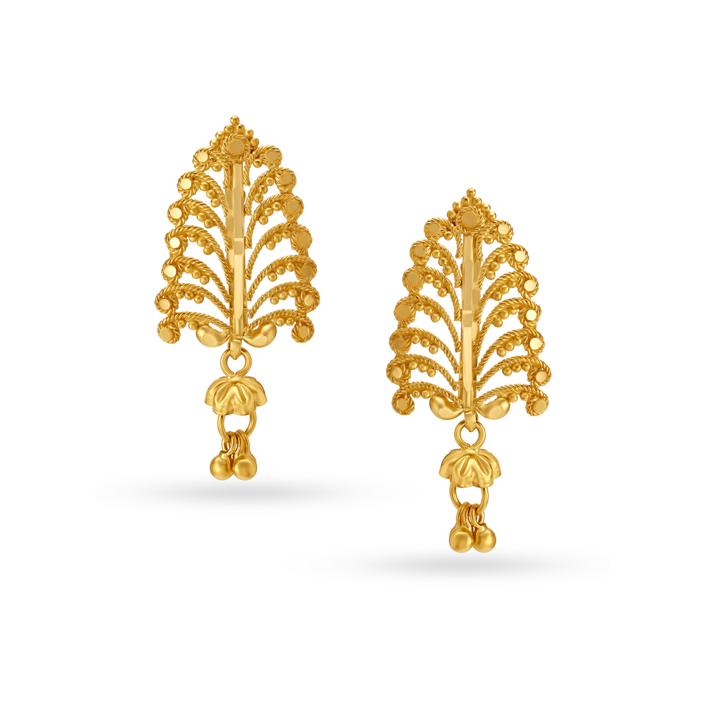 

Nature Inspired Gold Drop Earrings