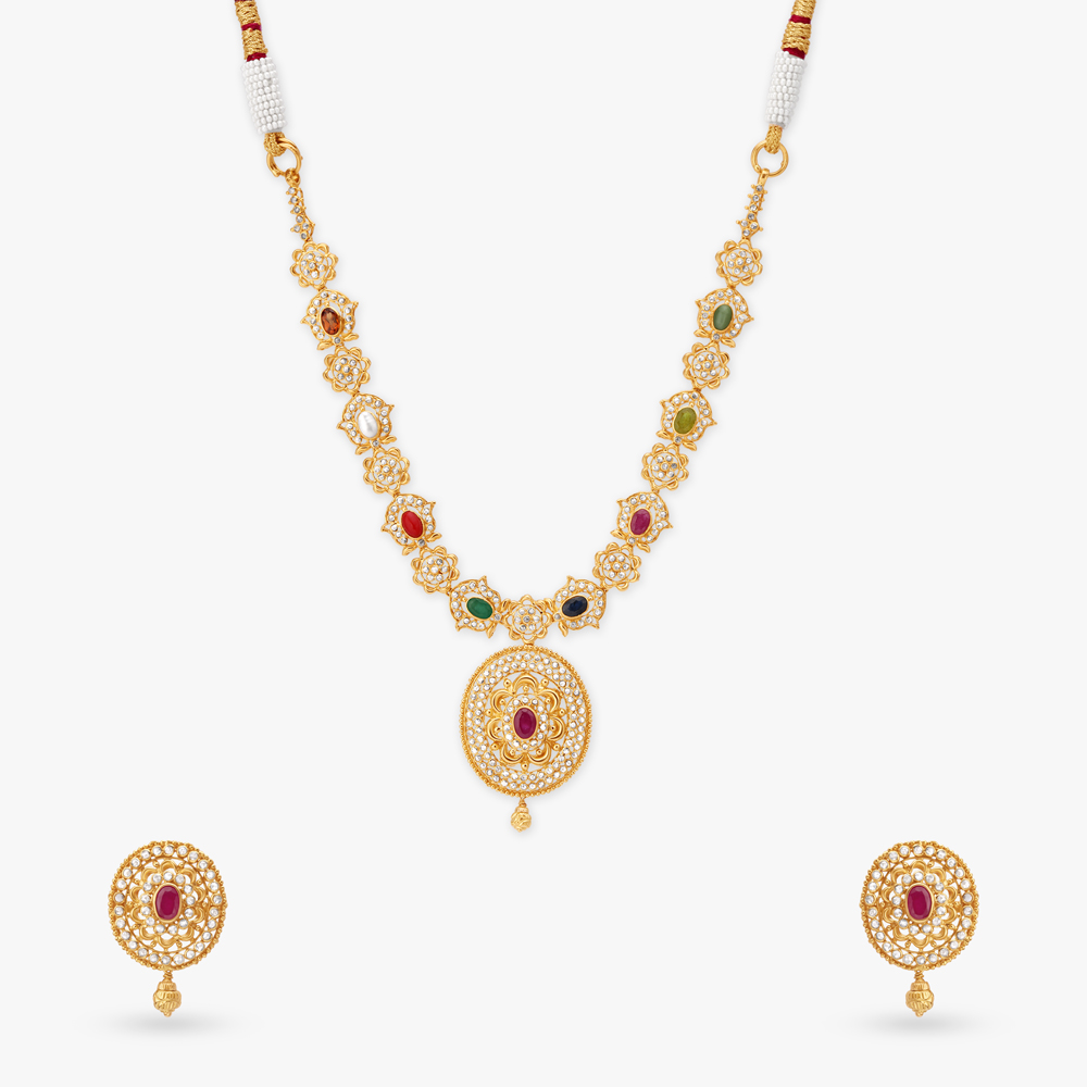 

Celestial Aura Gold Necklace Set