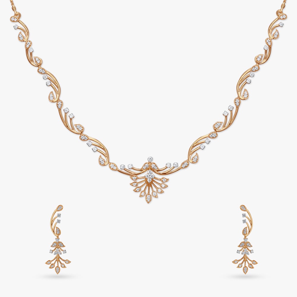 

Radiant Swirls Diamond Necklace Set