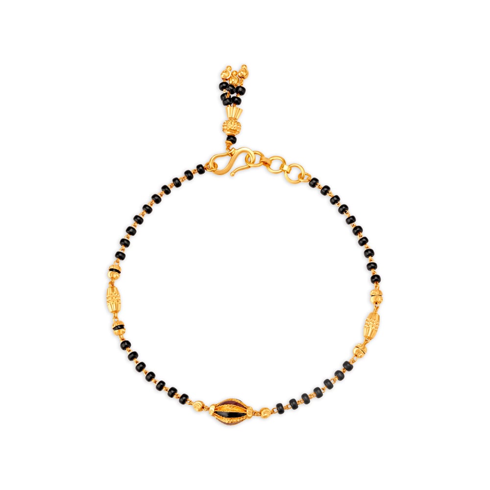 Buy Pair of 22 Karat Yellow Gold Bracelets with Black Beads at Best Price |  Tanishq UAE