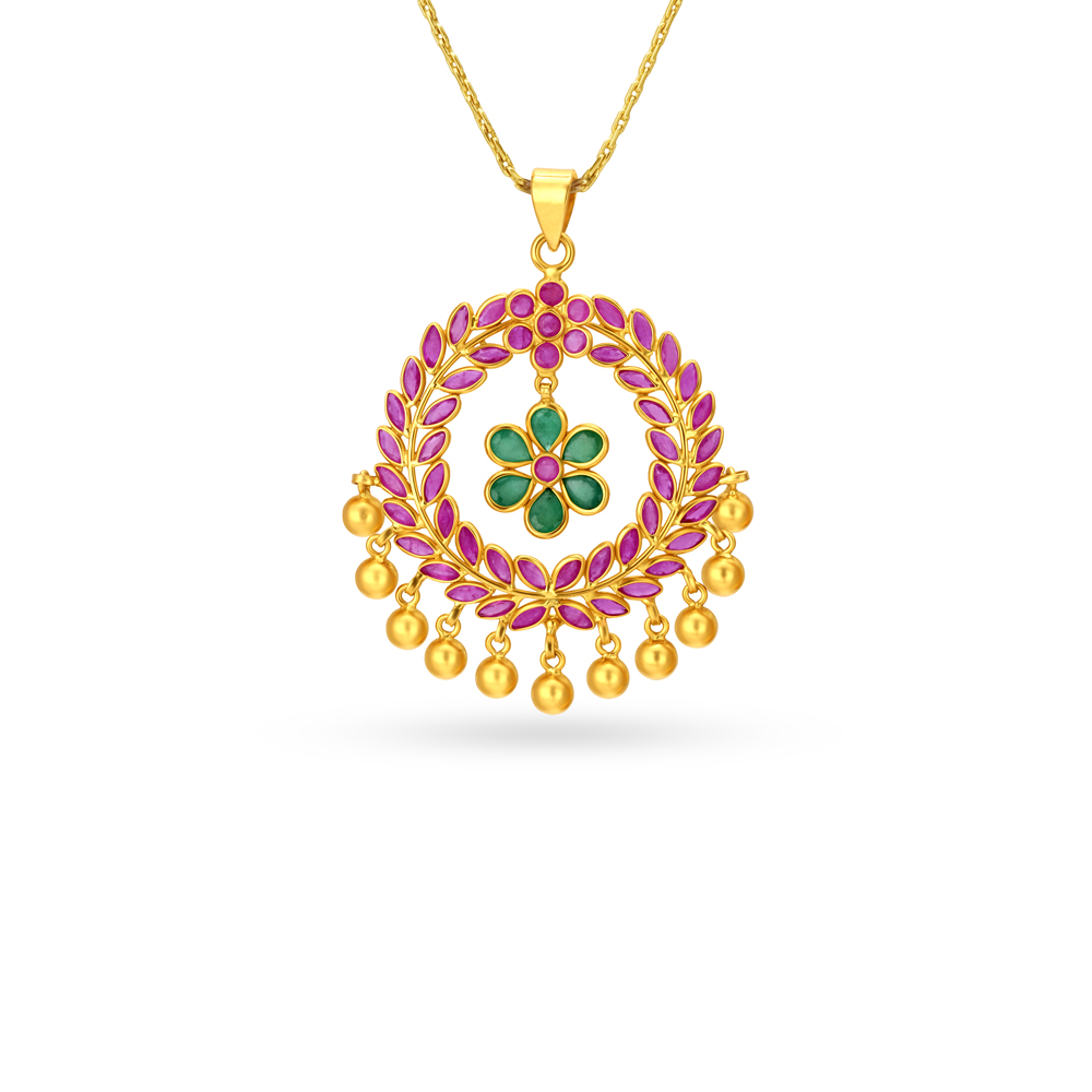 Buy Refined Gold & Diamond Pendant Online | Tanishq