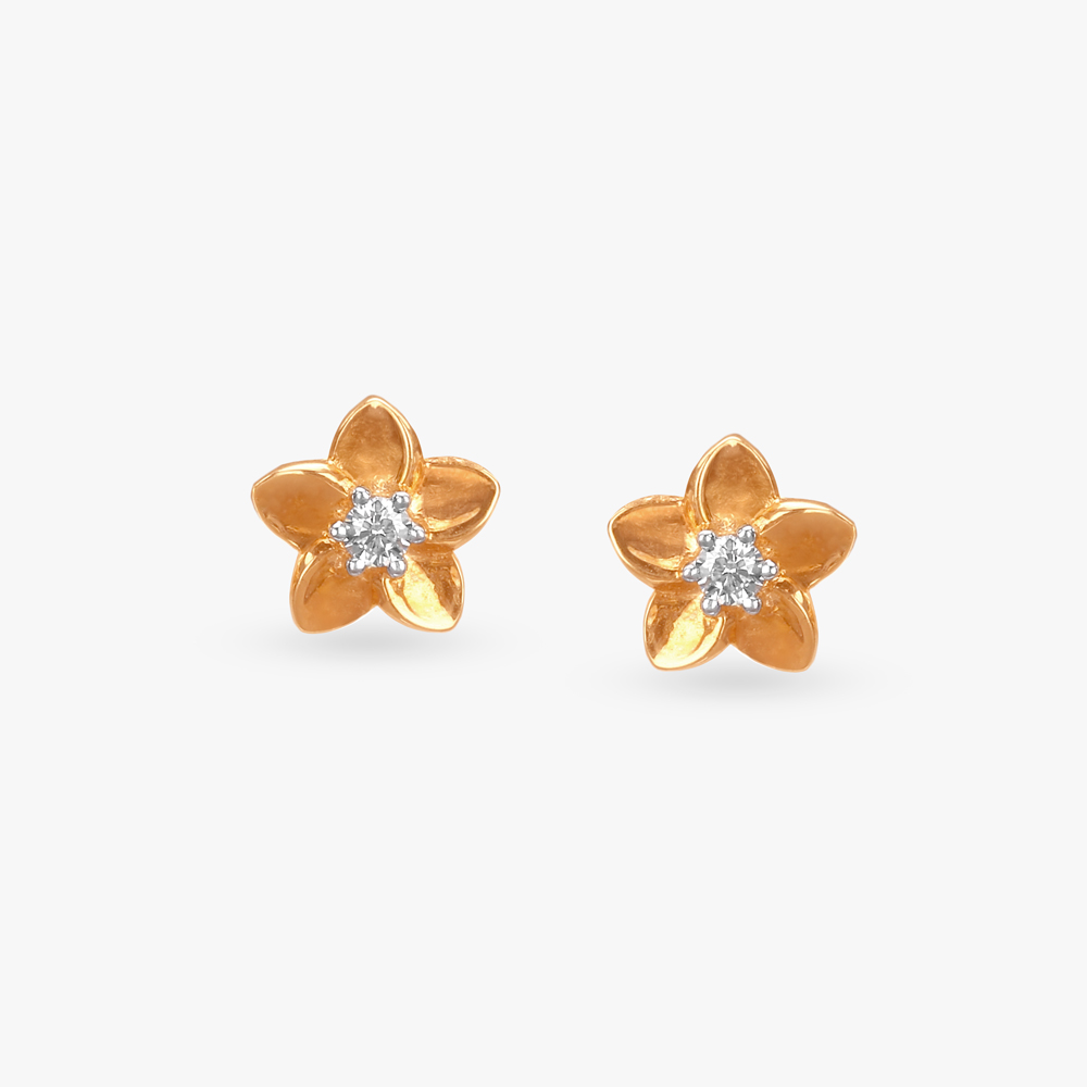 

Dainty Bloom Diamond Stud Earrings For Kids