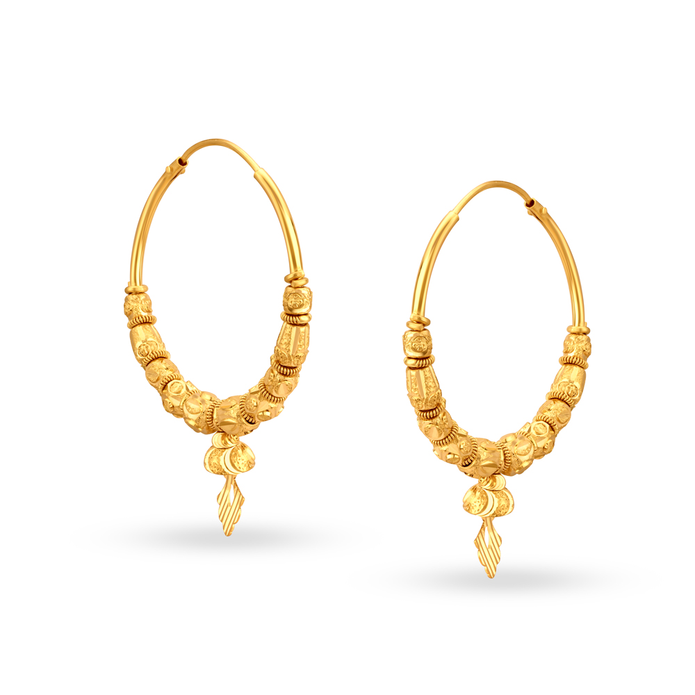 Tanishq Gold Bali Designs With Price/Latest Gold Hoop Earrings /light  weight earrings/deeya/Hindi - YouTube