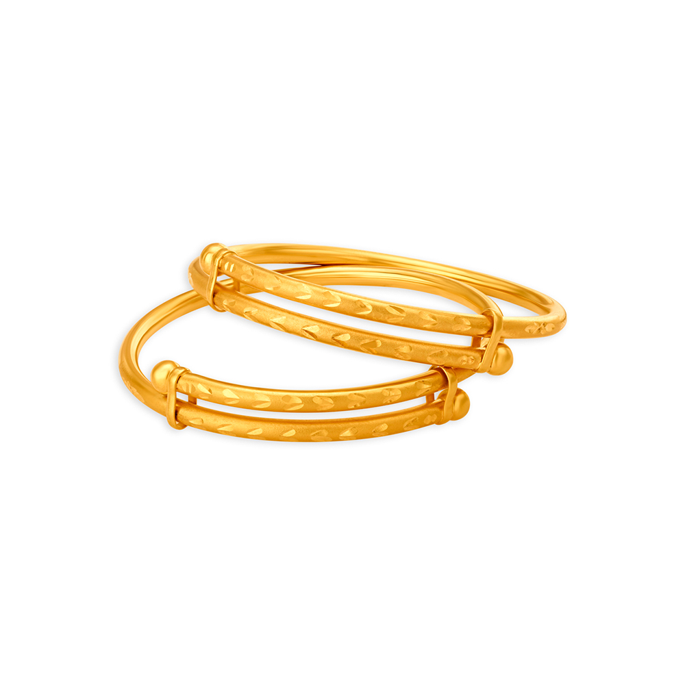 Leaf Wonder Gold Bangles for Kids