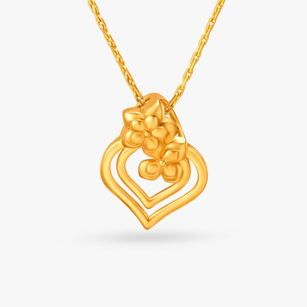 

Romantic Floral Gold Pendant