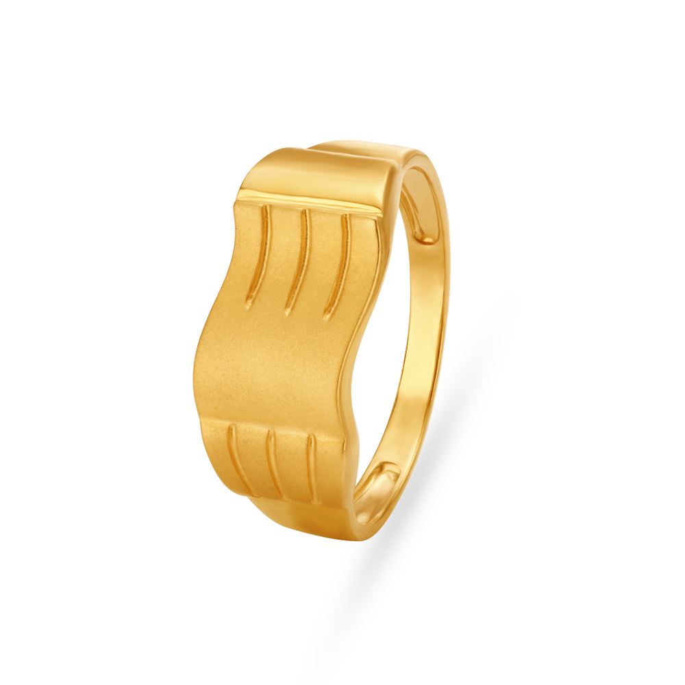 Subtle Marks Gold Finger Ring For Men
