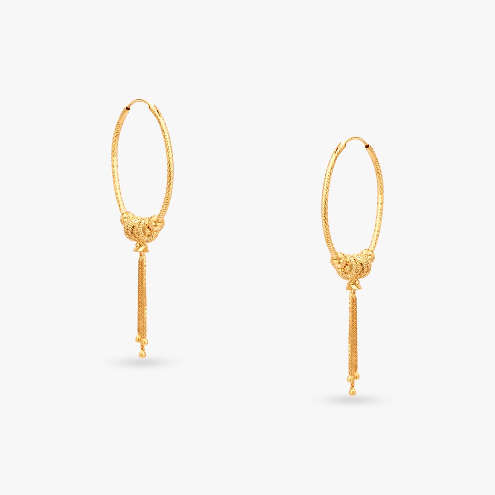 

Tassel Gold Hoop Earrings