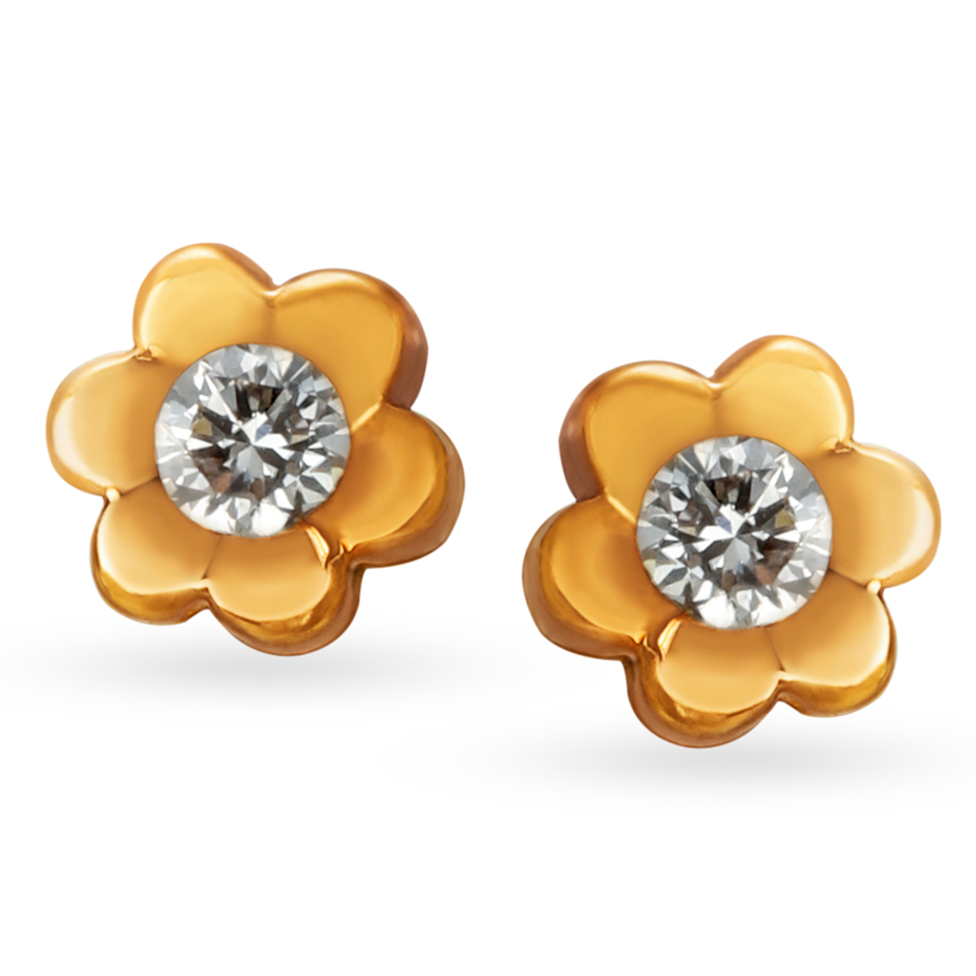 Sparkling Flower Diamond Stud Earrings