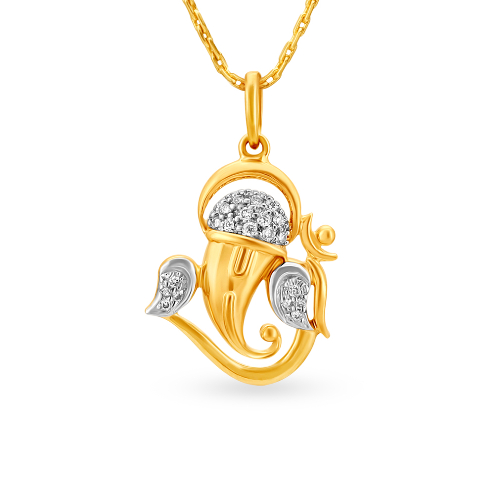 Gold ganesh pendant on sale tanishq