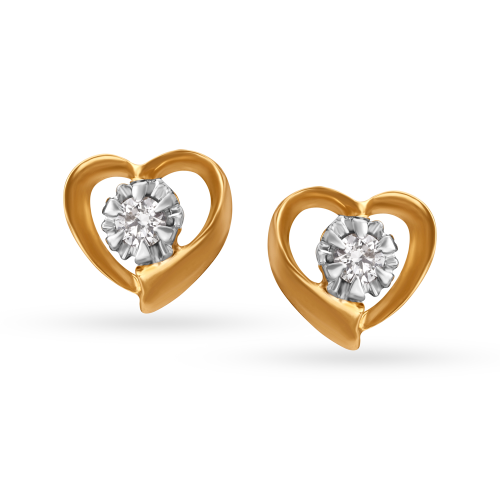 Timeless Hearts Diamond Stud Earrings