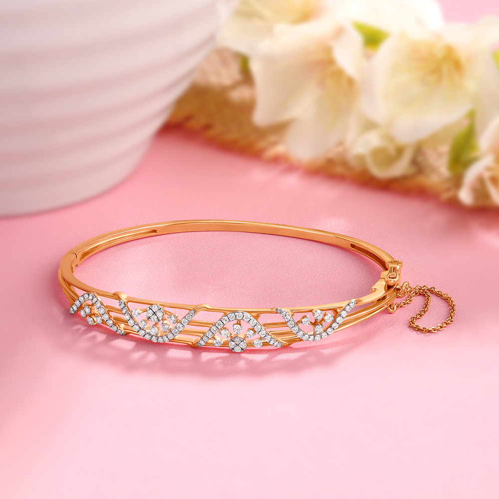 Flowery Curves Diamond Bangle