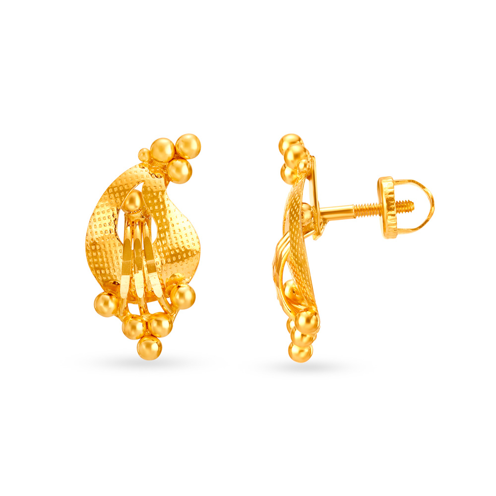 

Stunning Paisley Gold Stud Earrings