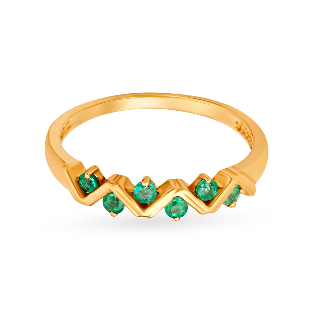 

Ethereal Emerald Gold Finger Ring