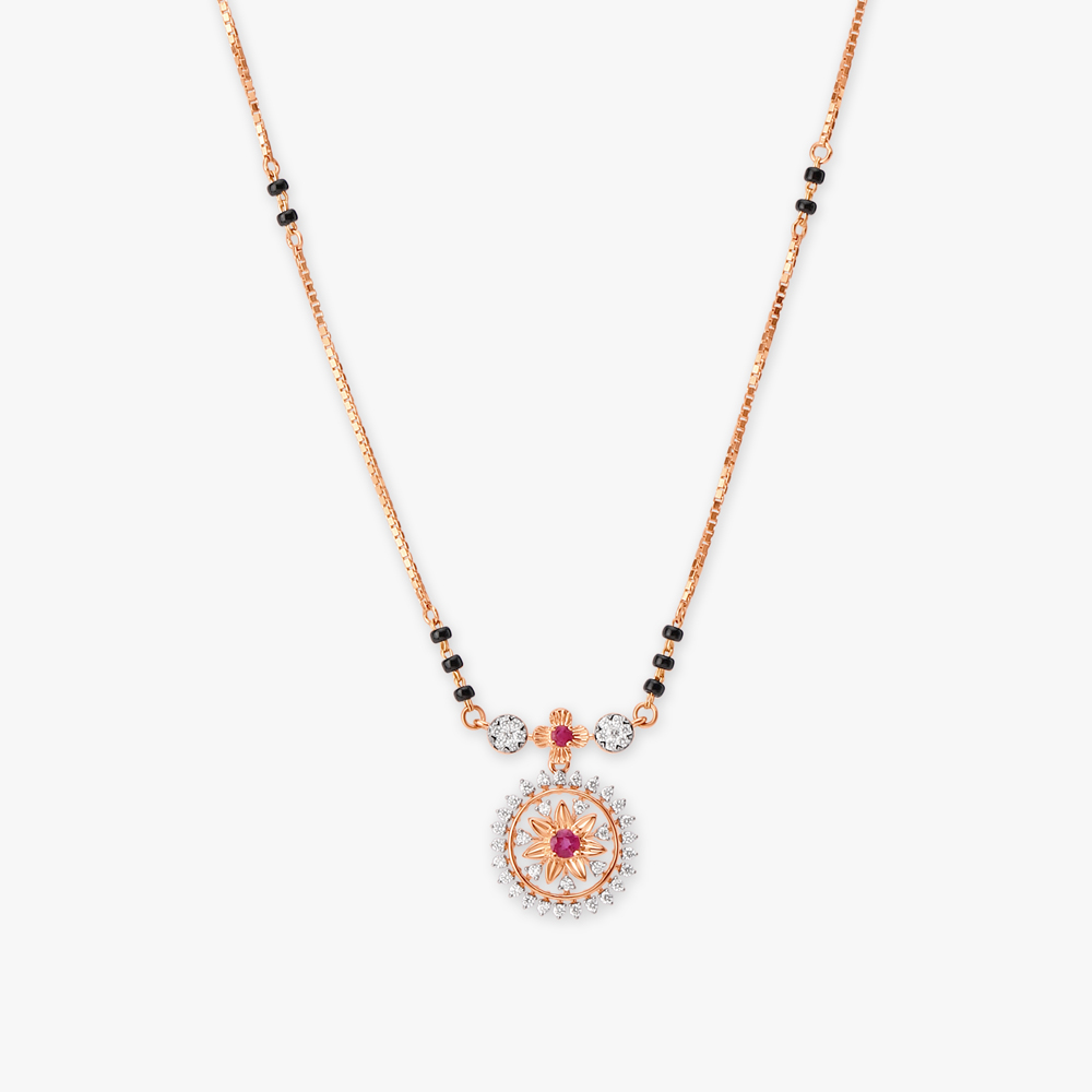 Charming Filigree Diamond Mangalsutra