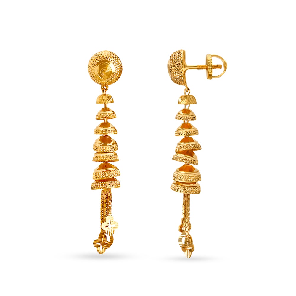 

Opulent Cascading Gold Drop Earrings