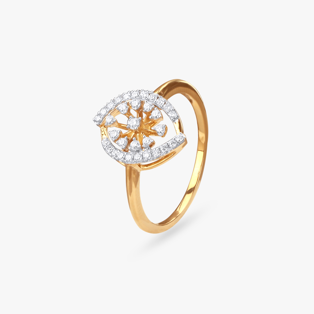 

Graceful Floral Diamond Finger Ring