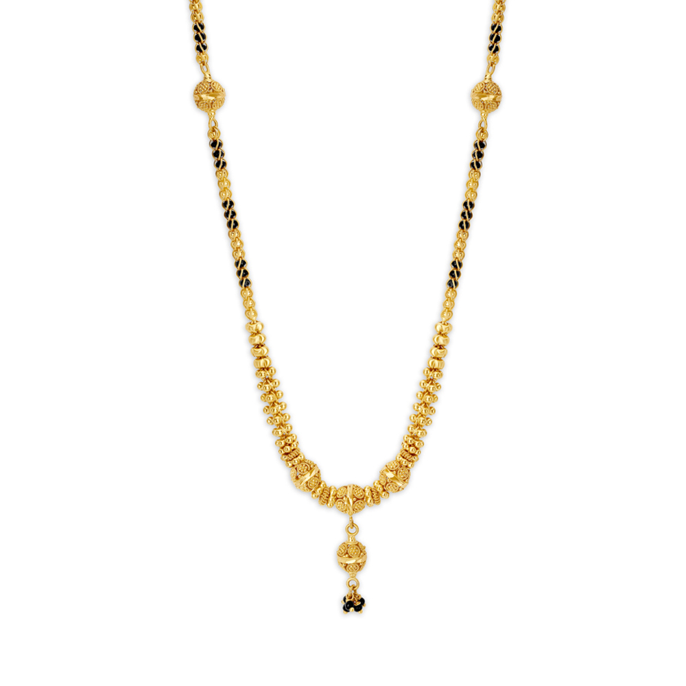 

Intricate Yellow Gold Beaded Mangalsutra