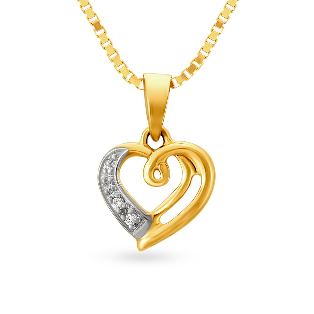 

Fancy Heart Design Gold and Diamond Pendant