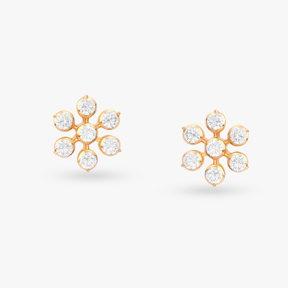 Regal Sparkle Diamond Stud Earrings