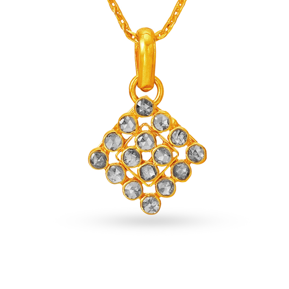 

Aesthetic Pendant and Earrings Set with Un-cut Diamonds