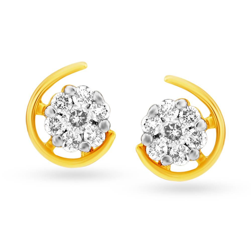 Stone Studded Diamond Shaped Earring