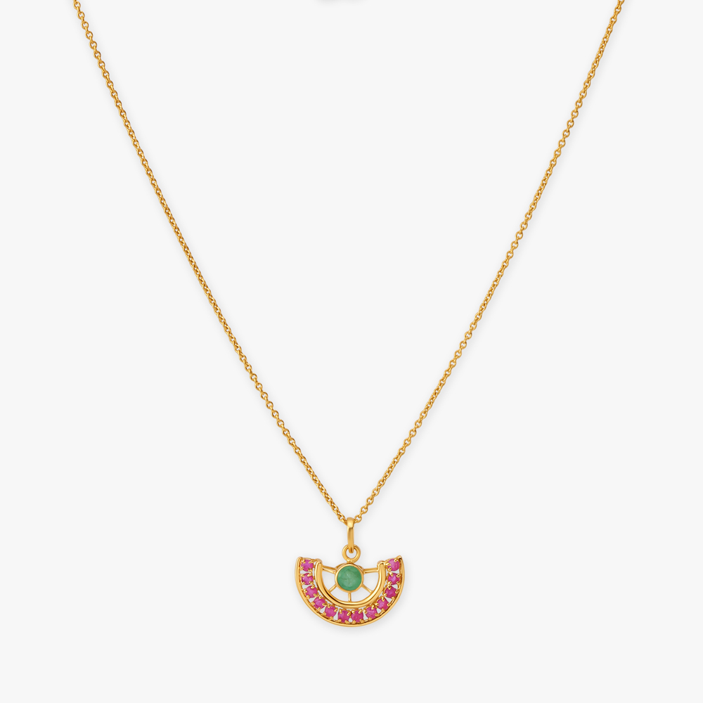 

Crescent Pendant with Chain and Earrings Set