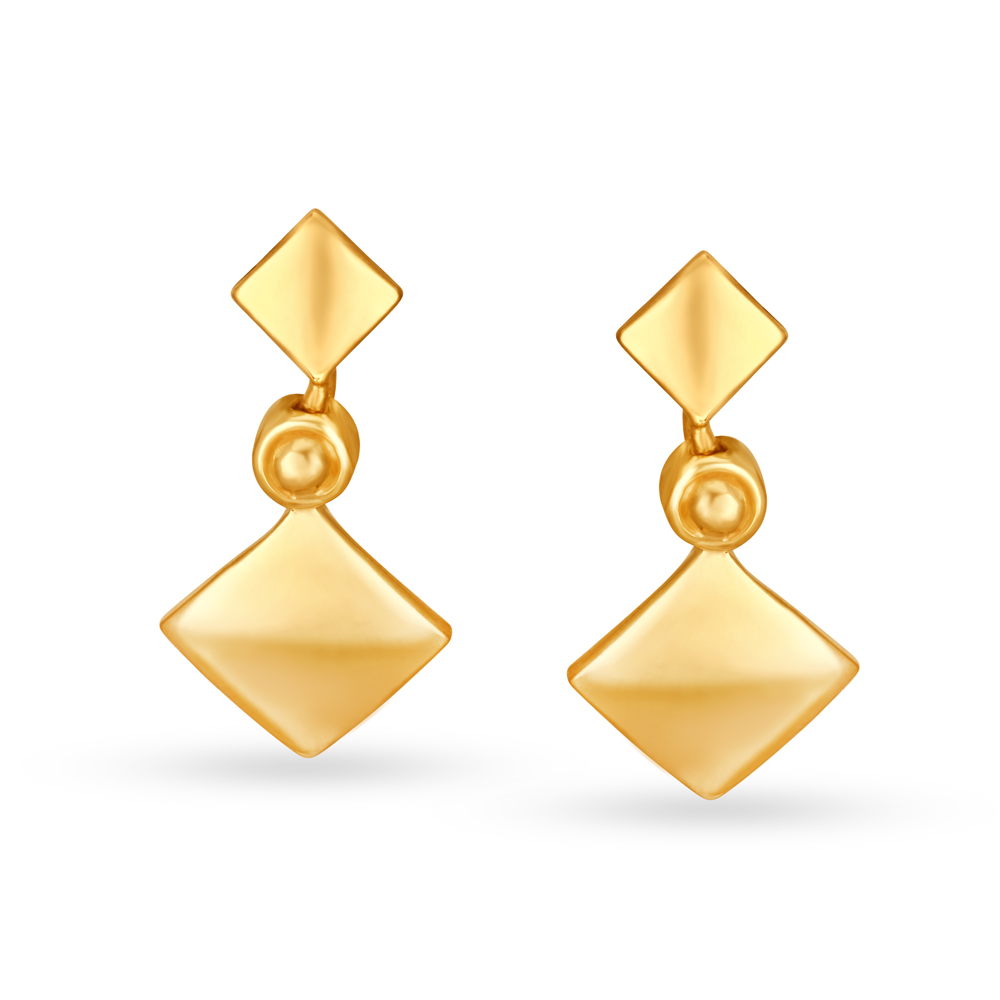 Contemporary Dainty Gold Drop Earrings