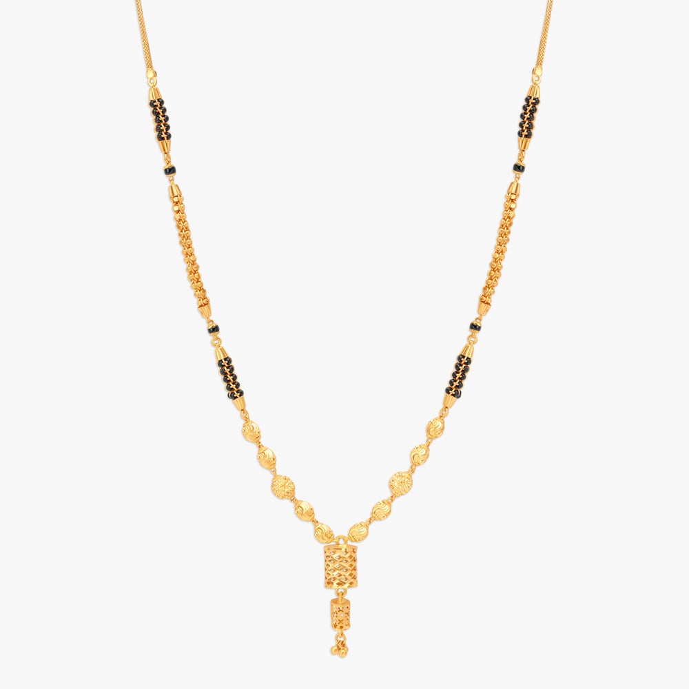 

Fancy Cylindrical Design Gold Mangalsutra