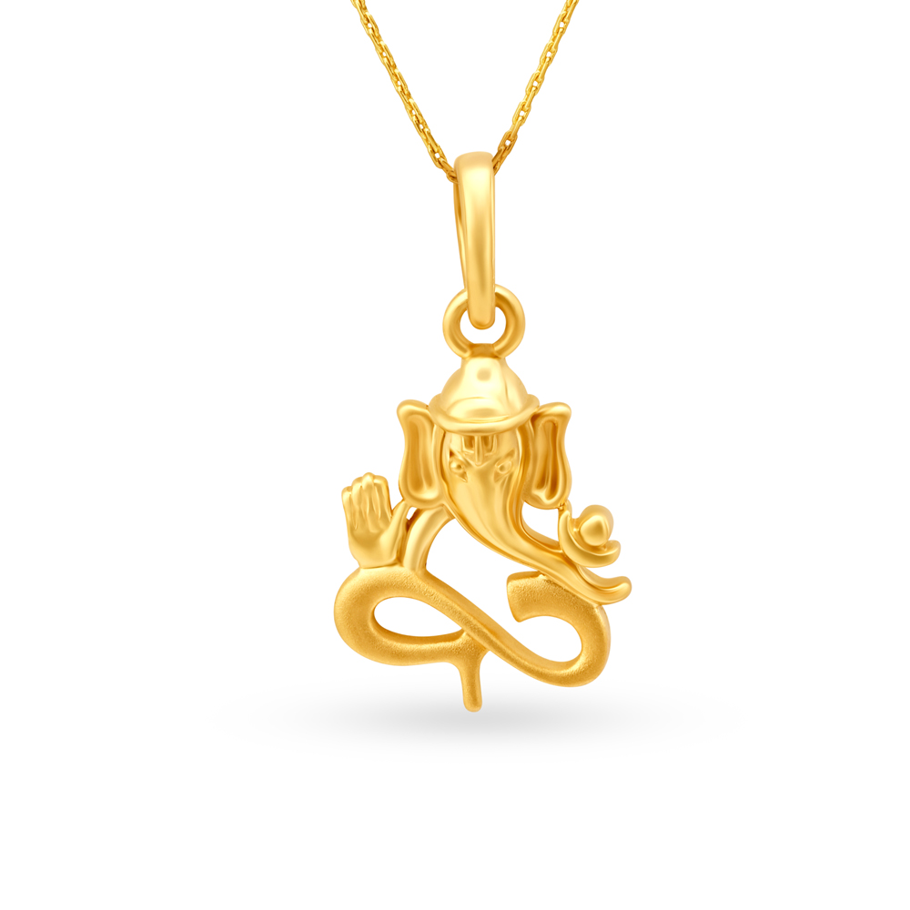 Tanishq gold deals ganesh pendant