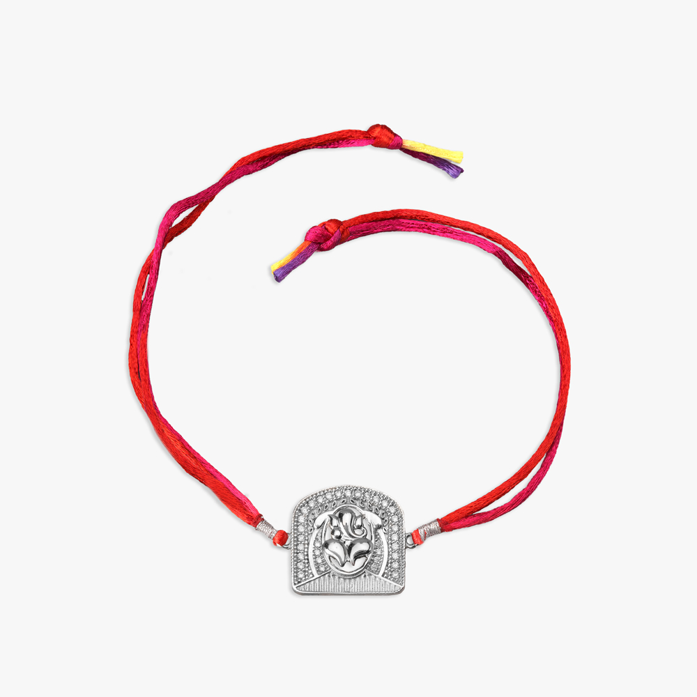 

Sacred Ganesha Silver Rakhi