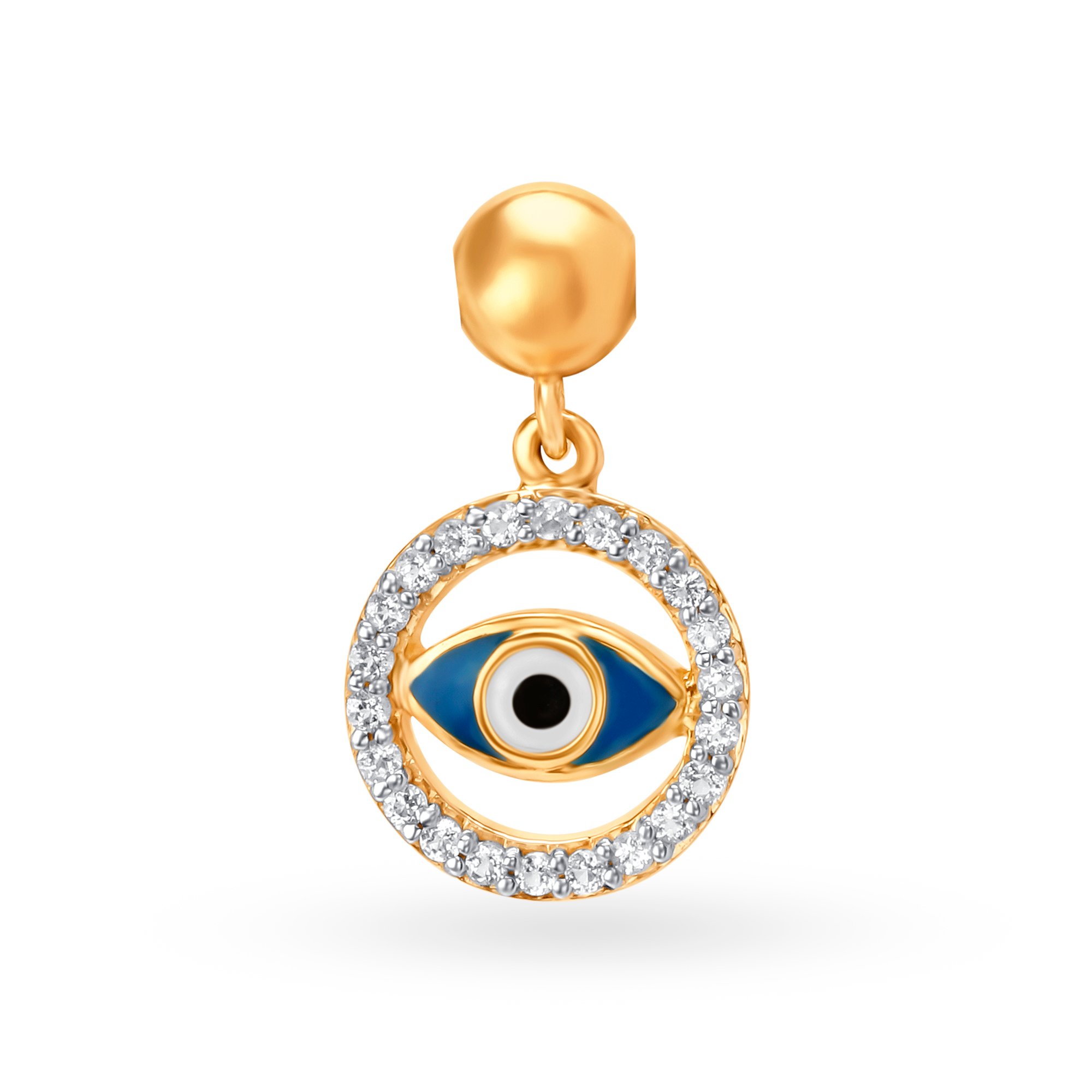 9ct Gold 15x10mm Enamel Evil Eye Drop Hoop Earrings  Goldmark AU