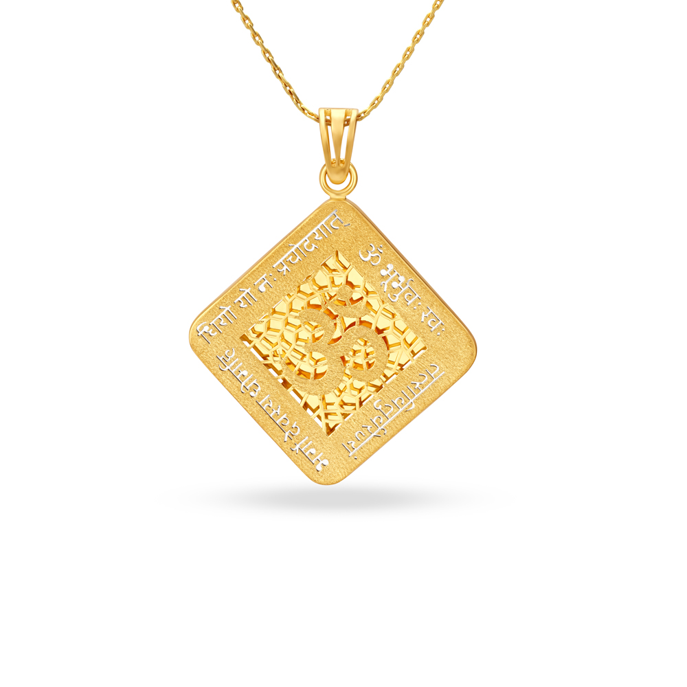 Om pendant store gold tanishq